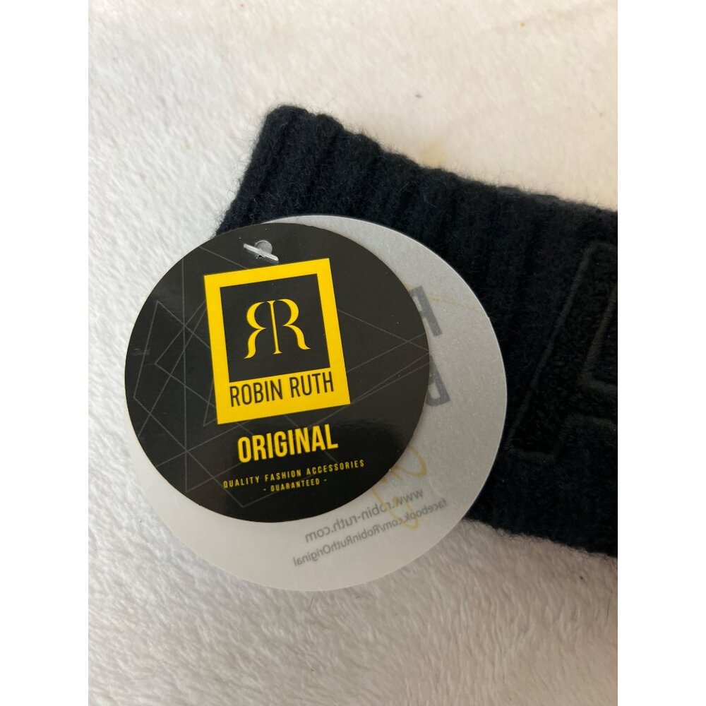 Robin Ruth Original ALASKA headband Ear warmer - NEW ALL BLACK - Picture 2 of 4